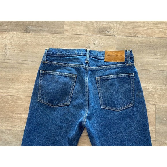 Best Made Co Men's 32X30 Button Straight Dark Wash Denim Blue Jeans Made In USA - Picture 5 of 9